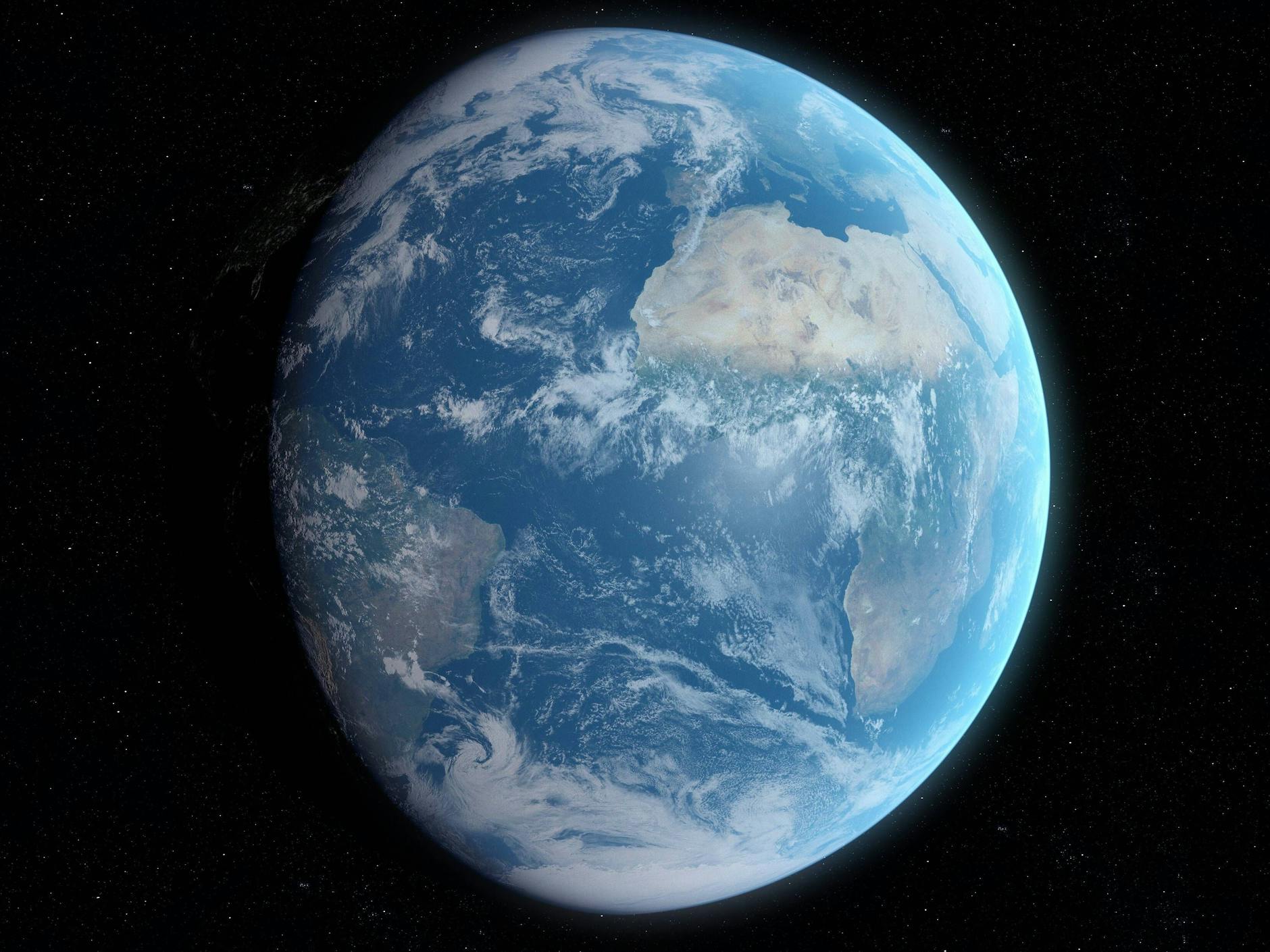 Die Erde, so wie sie aus dem All zu sehen ist