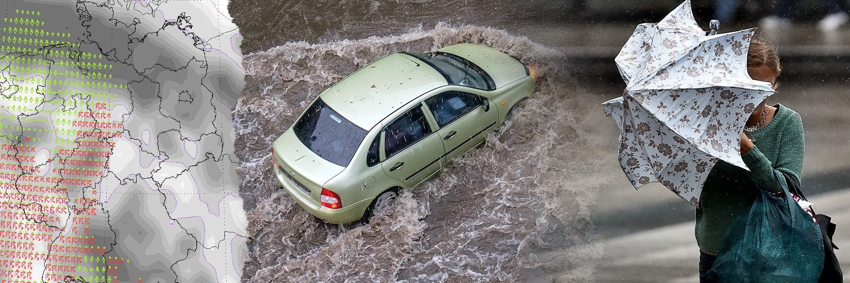 Für das Wochenende kündigen sich neue Gewitter und Starkregenfälle an. Vor allem im Westen Deutschlands wird es brenzlig.