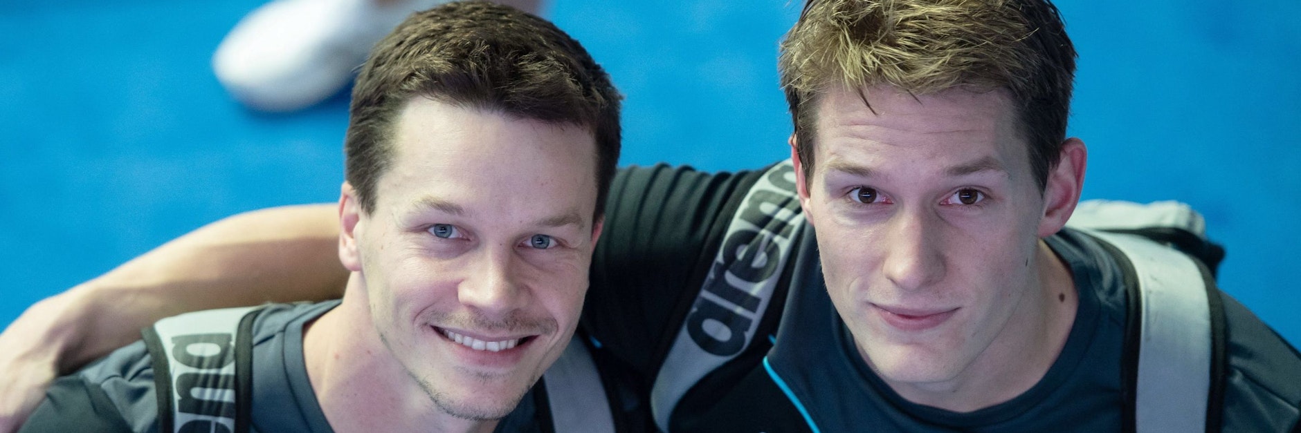 Starten zusammen vom Dreimeterbrett: die Berliner Wasserspringer Patrick Hausding (l.) und Lars Rüdiger. 