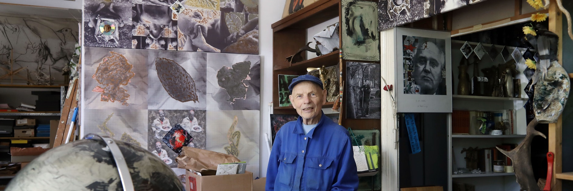 Ben Wagin Ende Mai 2021 in seinem Atelier. Jetzt ist er gestorben.