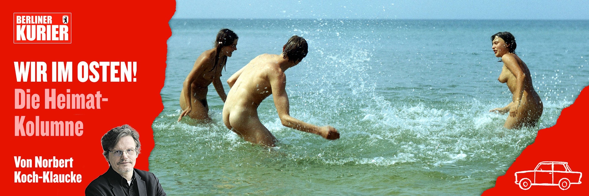 Junge Menschen baden an einem Strand an der Ostsee - aber gibt es das wirklich nur im Osten?