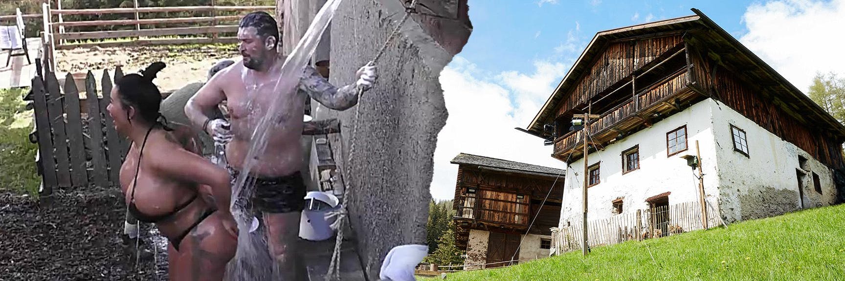 Paris Herms und Ioannis Amanatidis ließen es sich bei „Die Alm“ unter der Dusche gutgehen.