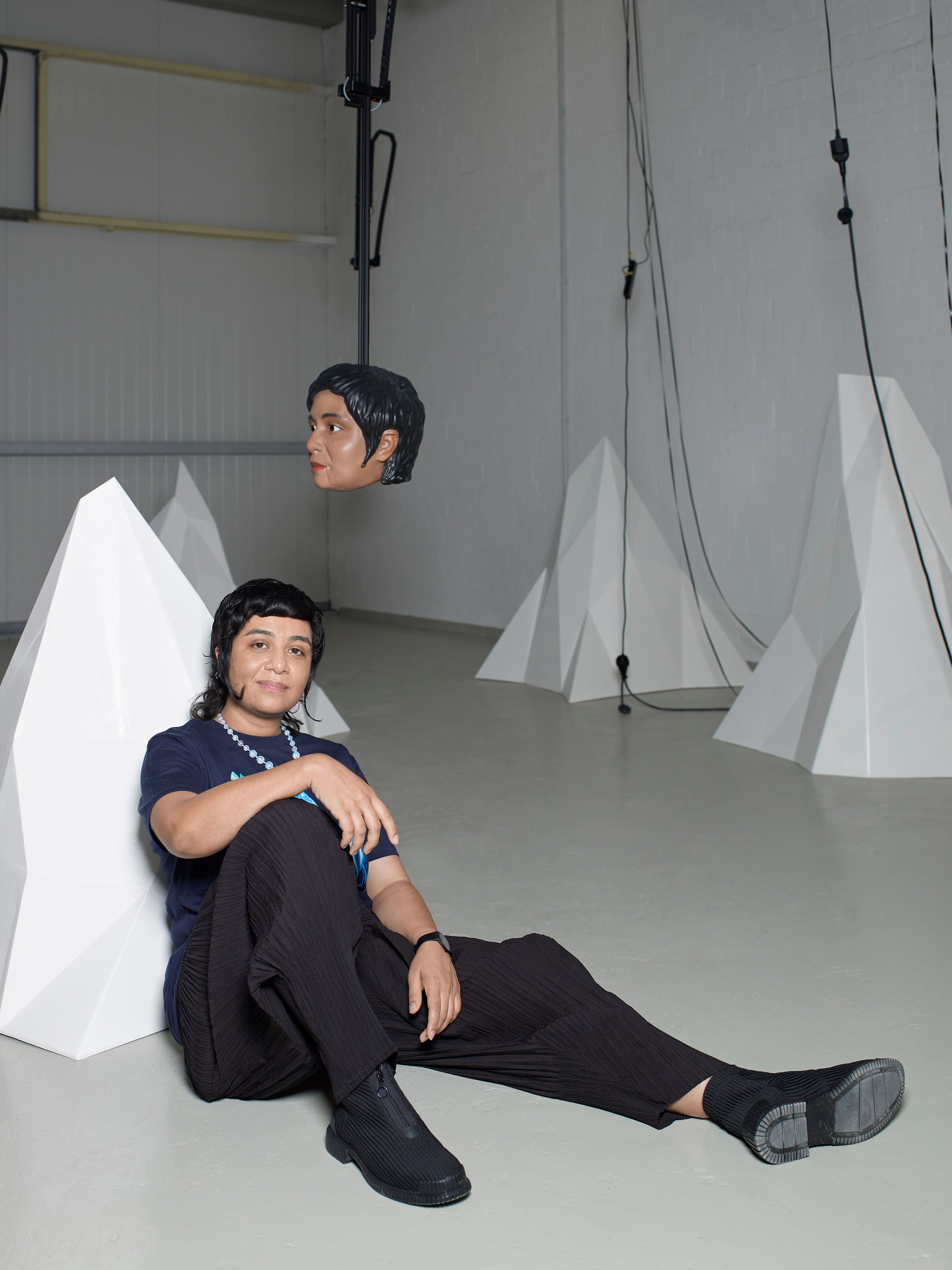 Monira Al Qadiri and Suspended Delirium, which includes a speaking replica of her head.