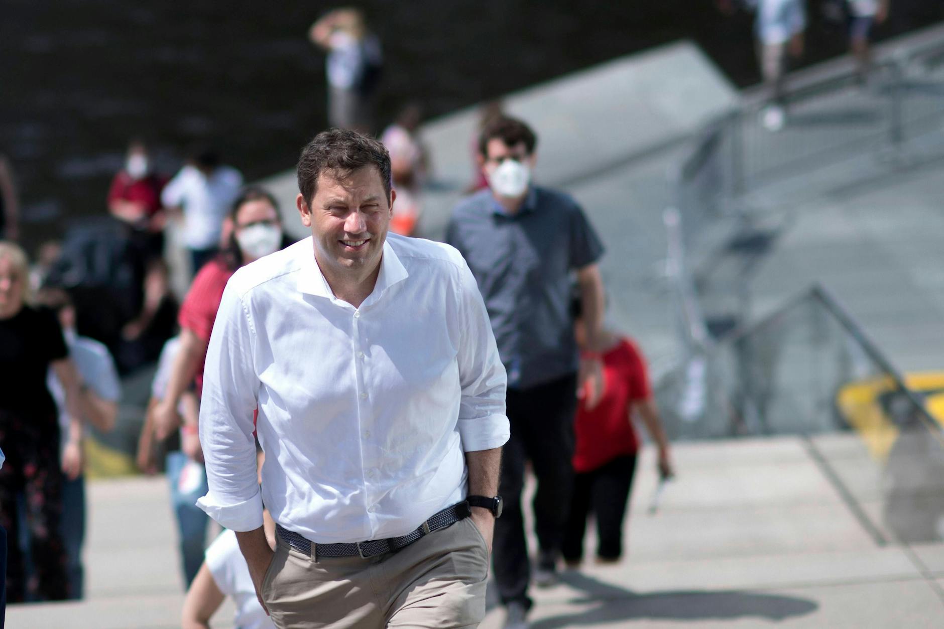 Lars Klingbeil unterwegs im Wahlkampf.