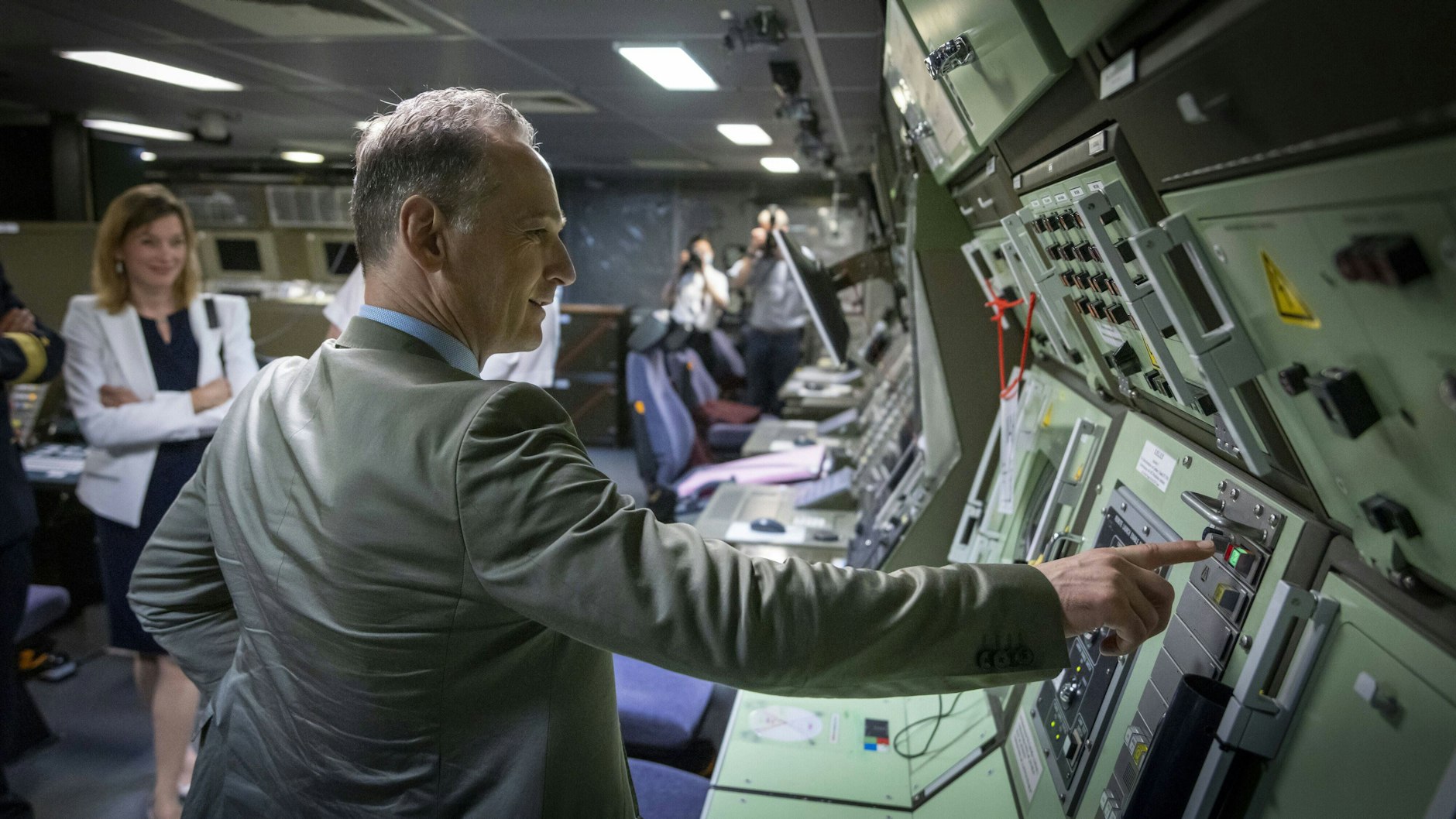 Bundesaußenminister Heiko Maas&nbsp; auf der Fregatte Bayern.