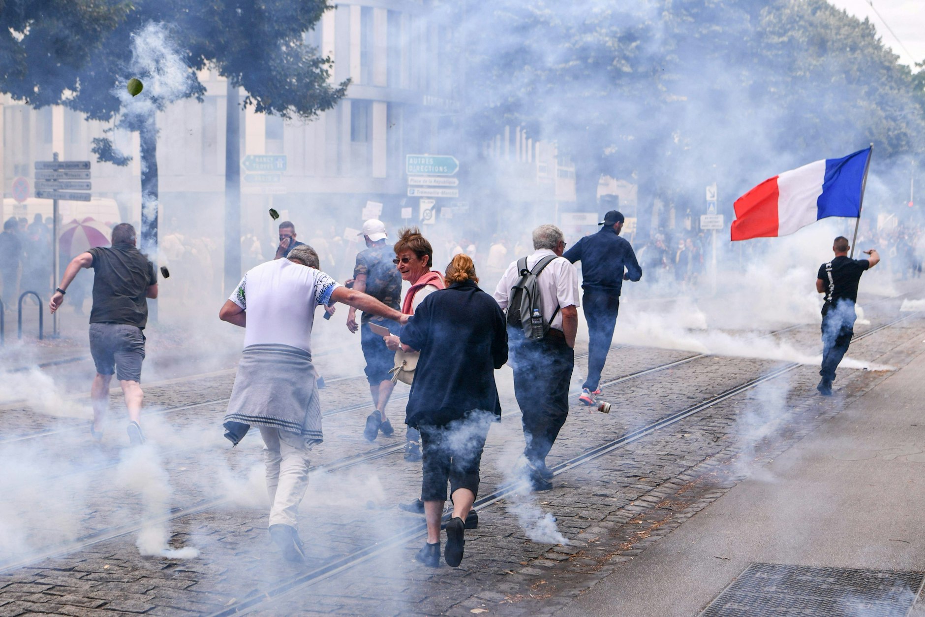 Proteste gegen die Corona-Maßnahmen am 31. Juli in Dijon