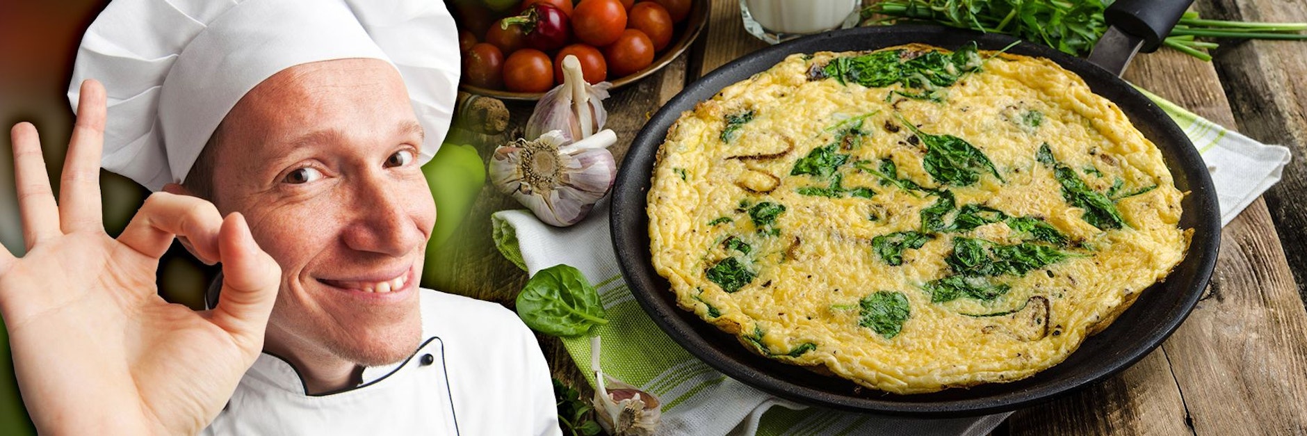 Ein Spinat-Omelett ist schnell zubereitet und ein leckeres, leichtes Abendessen!