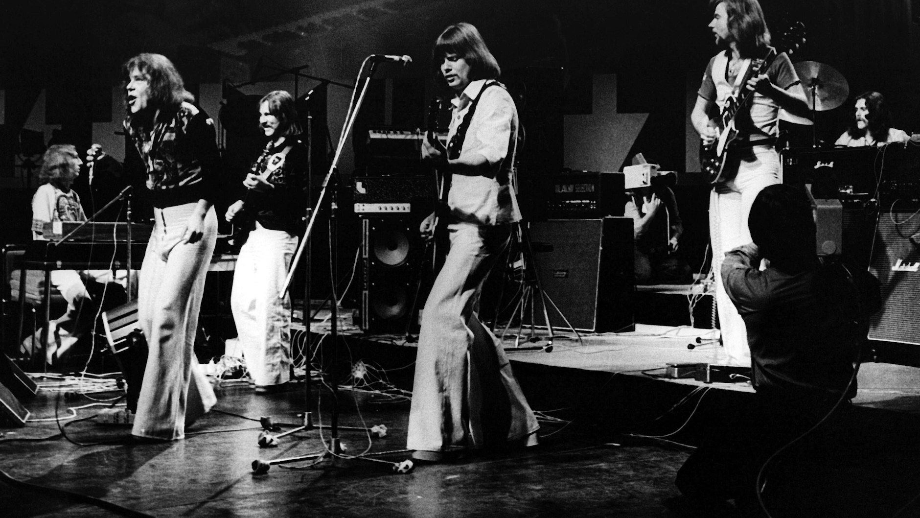 Vor 46 Jahren wurde Karat gegründet: Ulrich Ed Swillms, Hans-Joachim Neumann, Herbert Dreilich, Henning Protzmann, Bernd Römer und Michael Schwandt gehörten zur Ur-Besetzung (v. li.).