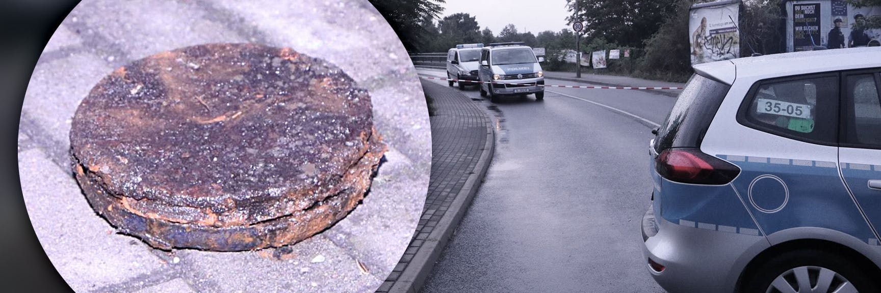 Diese angebliche Tellermine fischte ein Angler aus dem Teltowkanal. Doch die Polizei konnte Entwarnung geben.