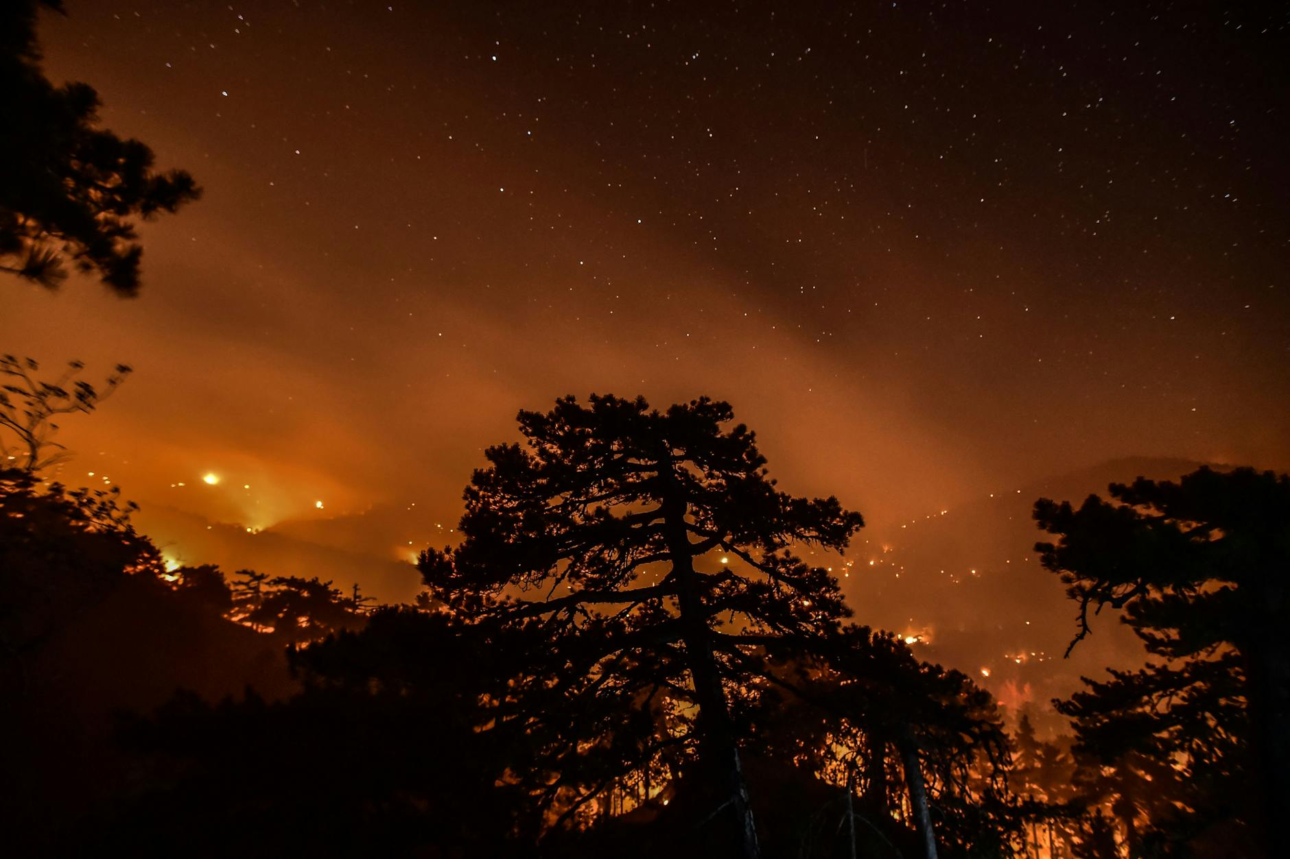 Kein Ende in Sicht: Ein neues Feuer wütet in einem Wald im Dorf Senyayla im Bergland der südwestlichen Türkei.