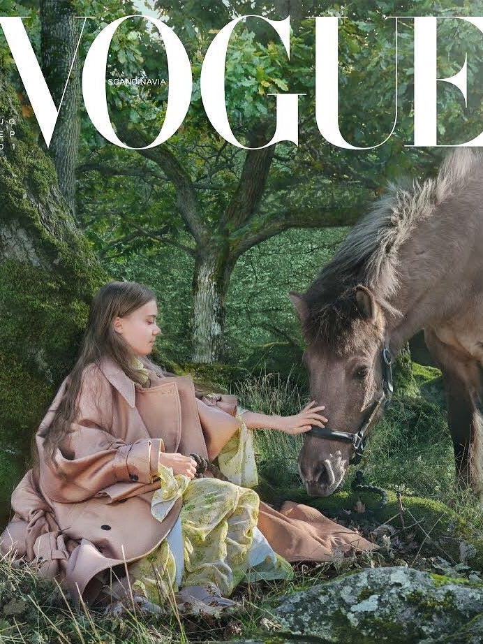 Greta Thunberg auf dem Titelblatt der Vogue Scandinavia.<br>