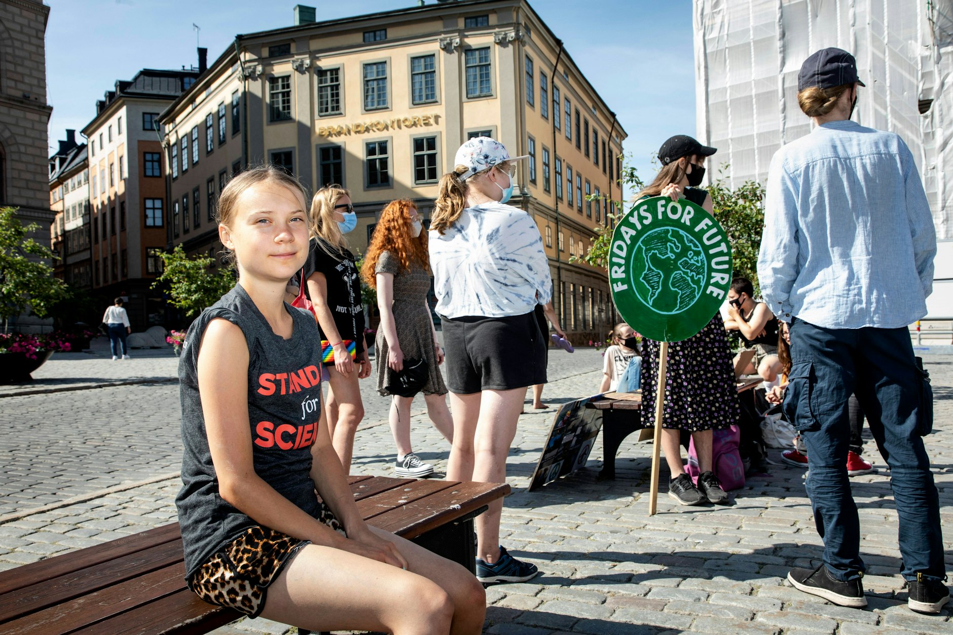 Greta Thunberg bei einer Protestaktion der „Fridays for Future“ vor dem Schwedischen Parlament im Juli 2021.