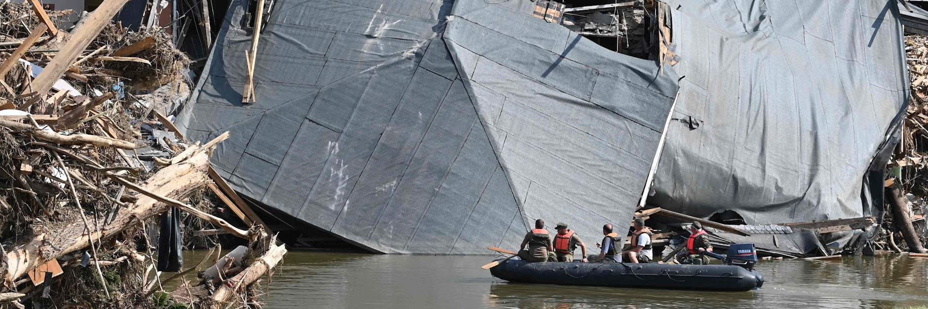 Ein eingestürztes Haus in Rech an der Ahr: Im Juli verheerten heftige Regenfälle Teile von Rheinland-Pfalz und Nordrhein-Westfalen, es gab an die 200 Todesopfer.