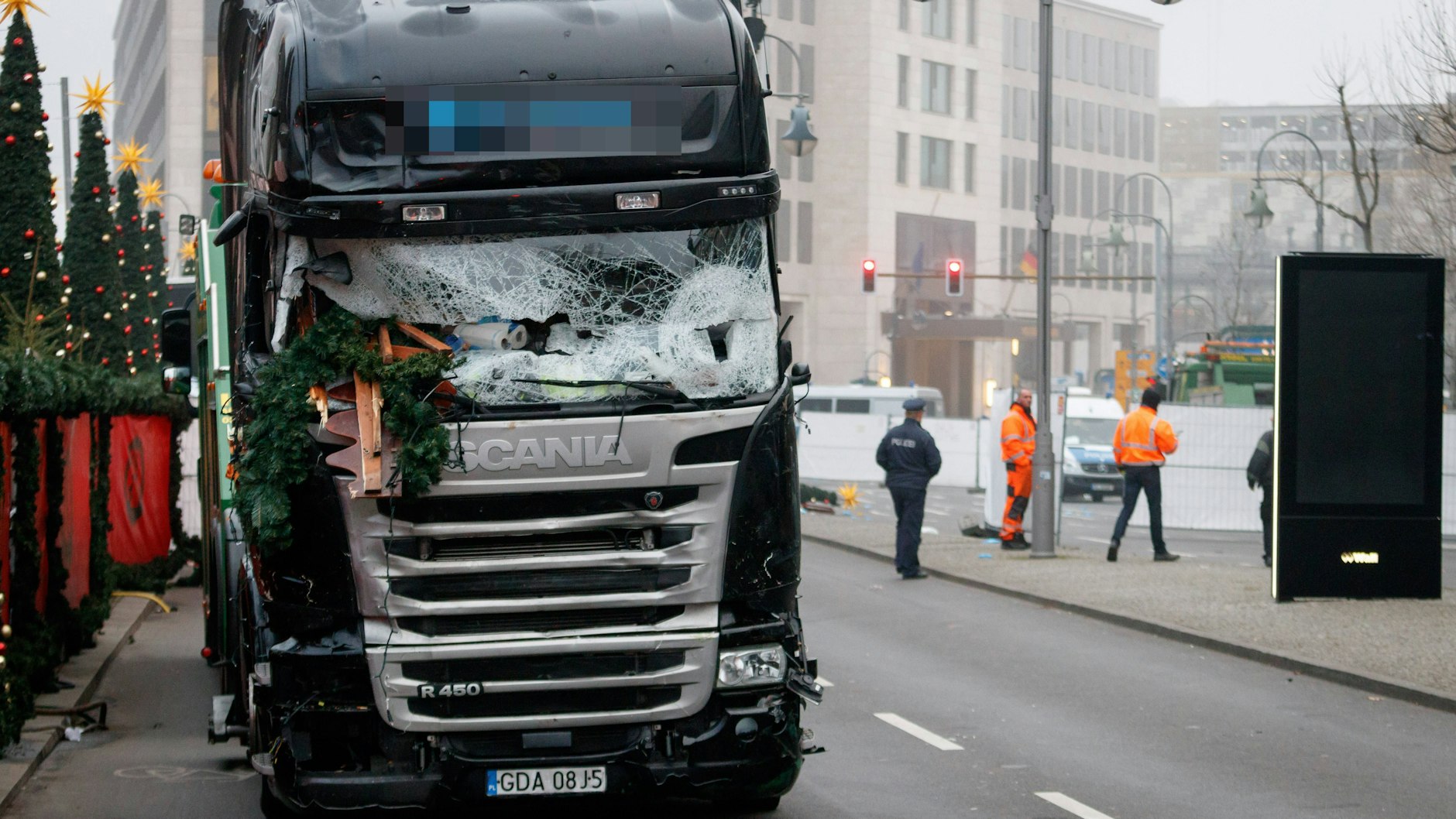 The truck Amri piloted through the market, killing 12.