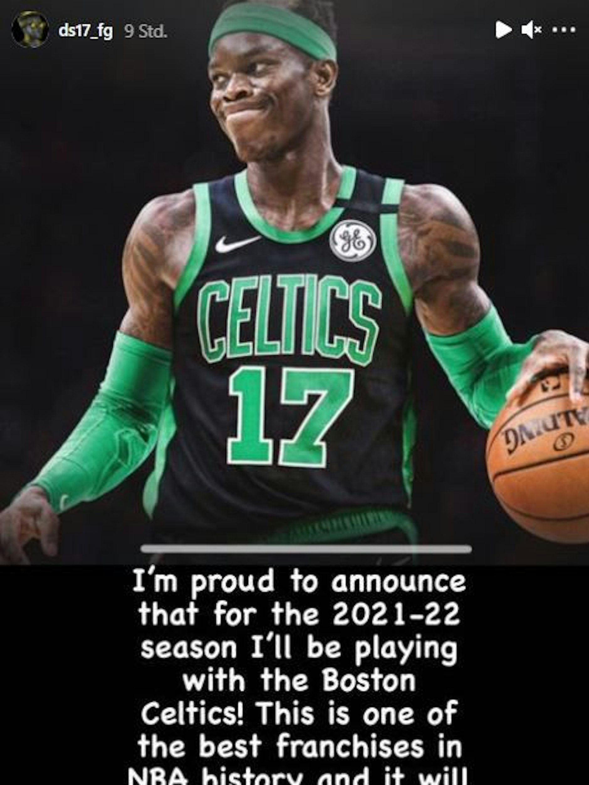 Dennis Schröder über seinen Wechsel zu den Boston Celtics auf Instagram.