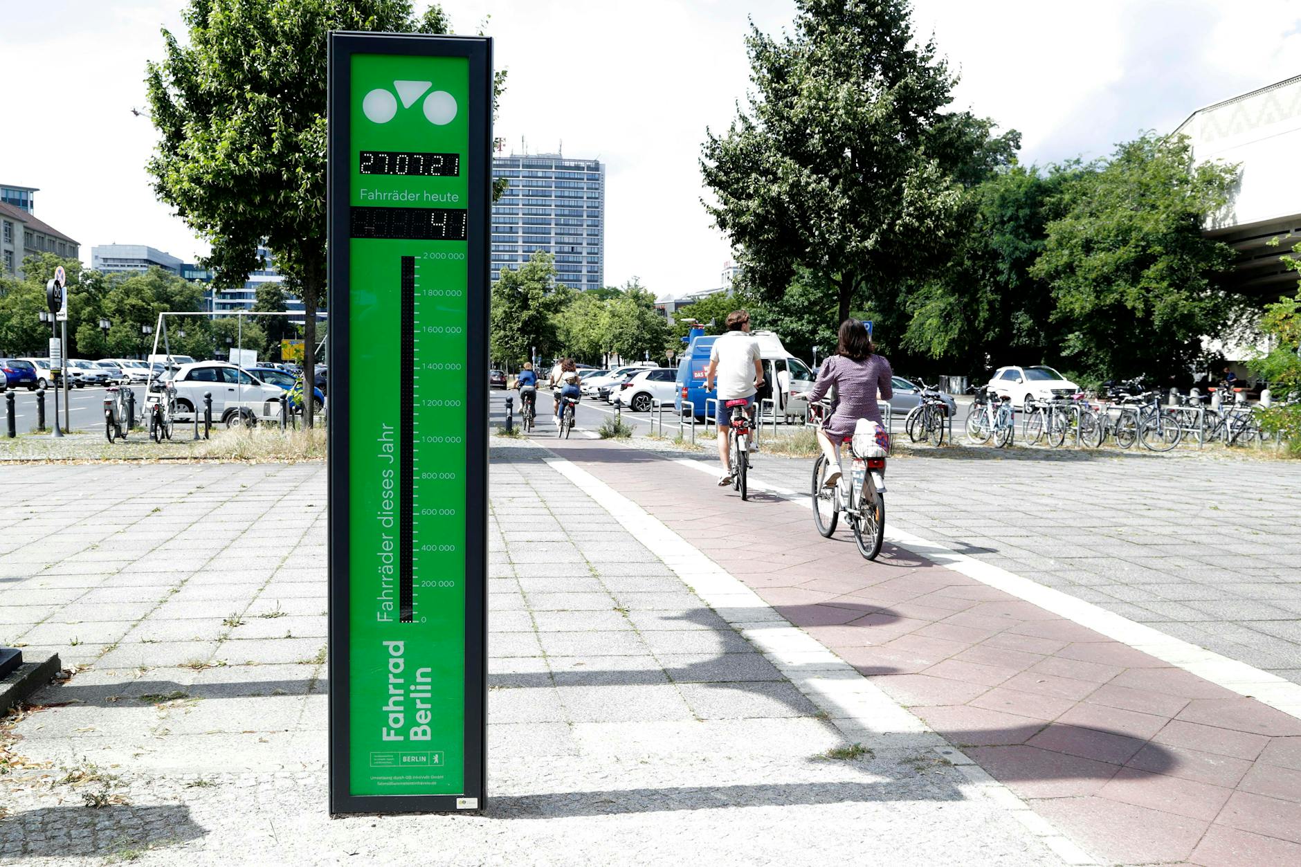 Neue Fahrrad-Zählstelle in Charlottenburg knackt 100.000er-Marke