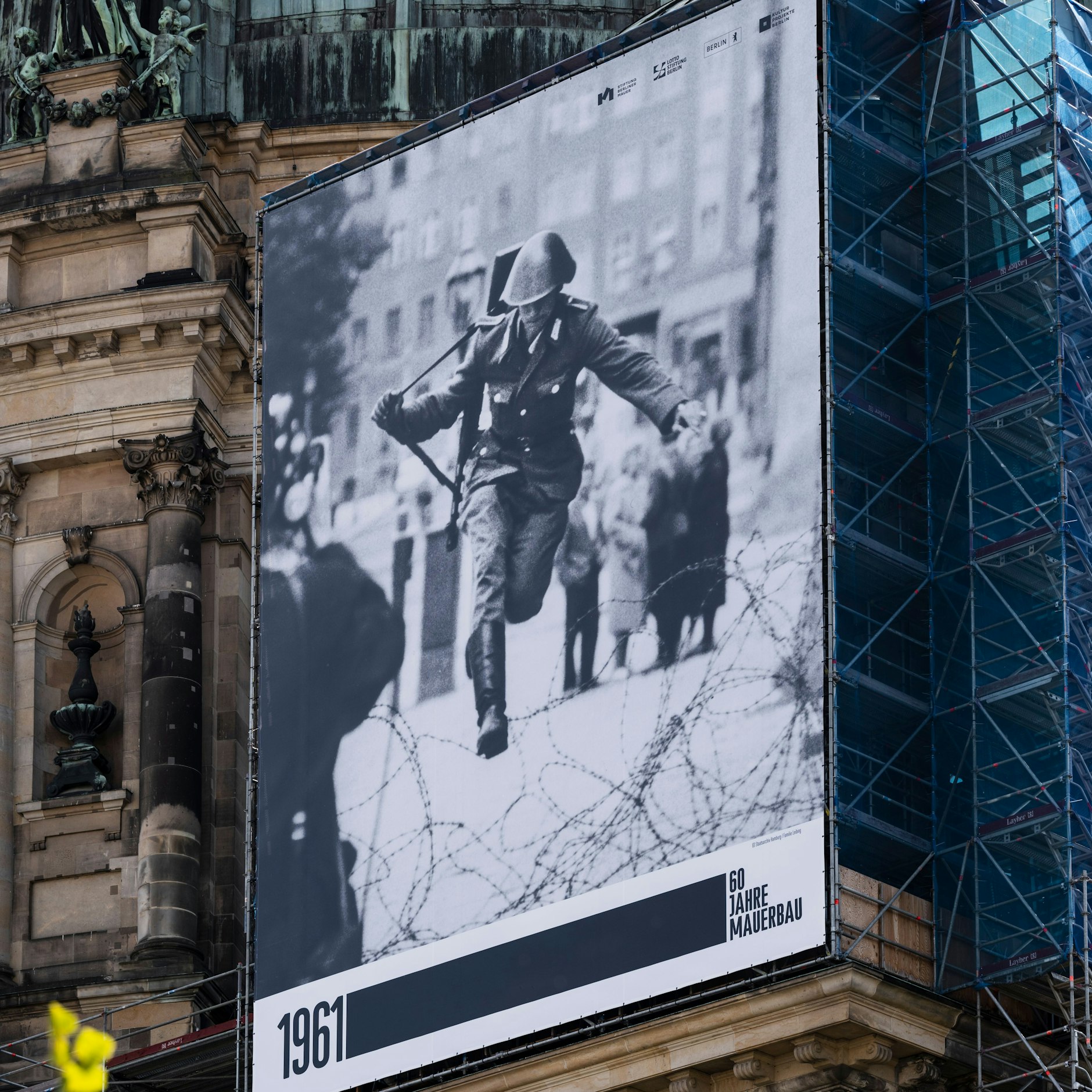 The cathedral got the perhaps most-famous photo of all from the time the Wall was built.