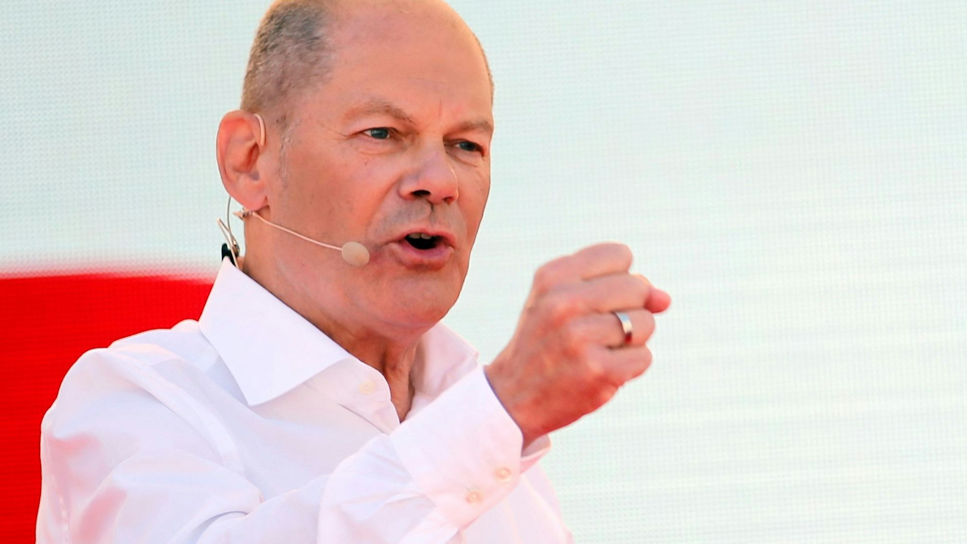 Olaf Scholz beim offiziellen Wahlkampfauftakt der SPD in Bochum.