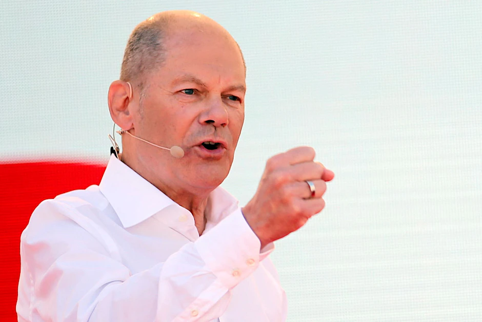 Olaf Scholz beim offiziellen Wahlkampfauftakt der SPD in Bochum.