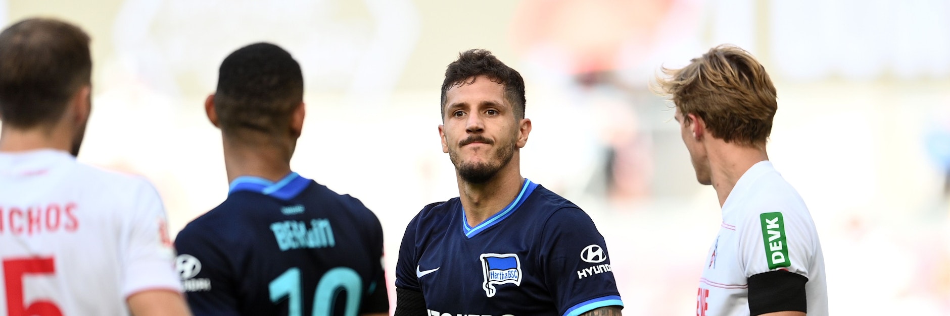 Stevan Jovetic (31) bekommt viel Lob und ein bisschen Kritik von Hertha-Trainer Pal Dardai nach 1:3 beim 1. FC Köln.&nbsp;