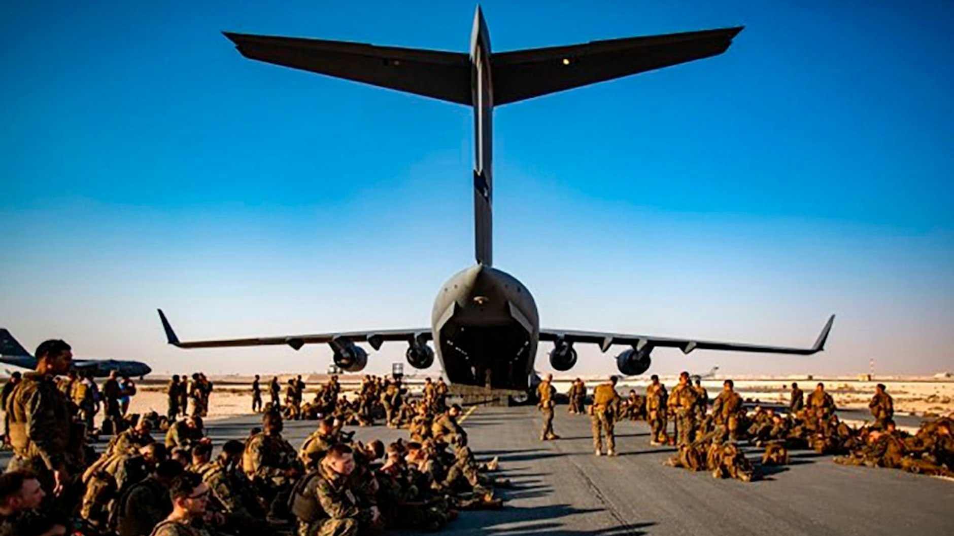 US-Soldaten in Qatar warten auf ihren Flug nach Kabul (17.08.2021).