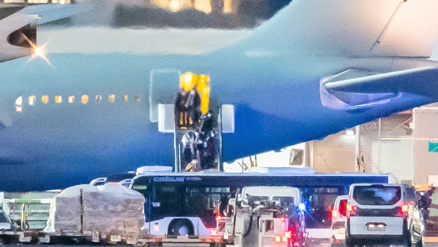 Corona-Einsatz: Februar 2020 landet der A310 „Kurt Schumacher“ in Frankfurt/Main mit Deutschen und Ausländern, die aus der chinesischen Stadt Wuhan evakuiert wurden, wo die Pandemie ihren Anfang nahm.