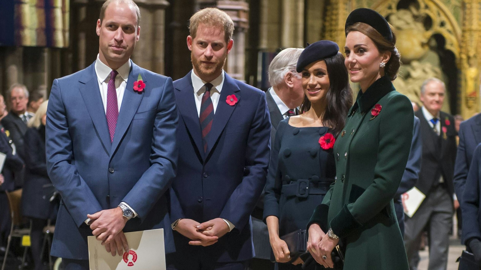 William, Harry, Meghan und Kate bei einer Gedenkveranstaltung im Herbst 2018.