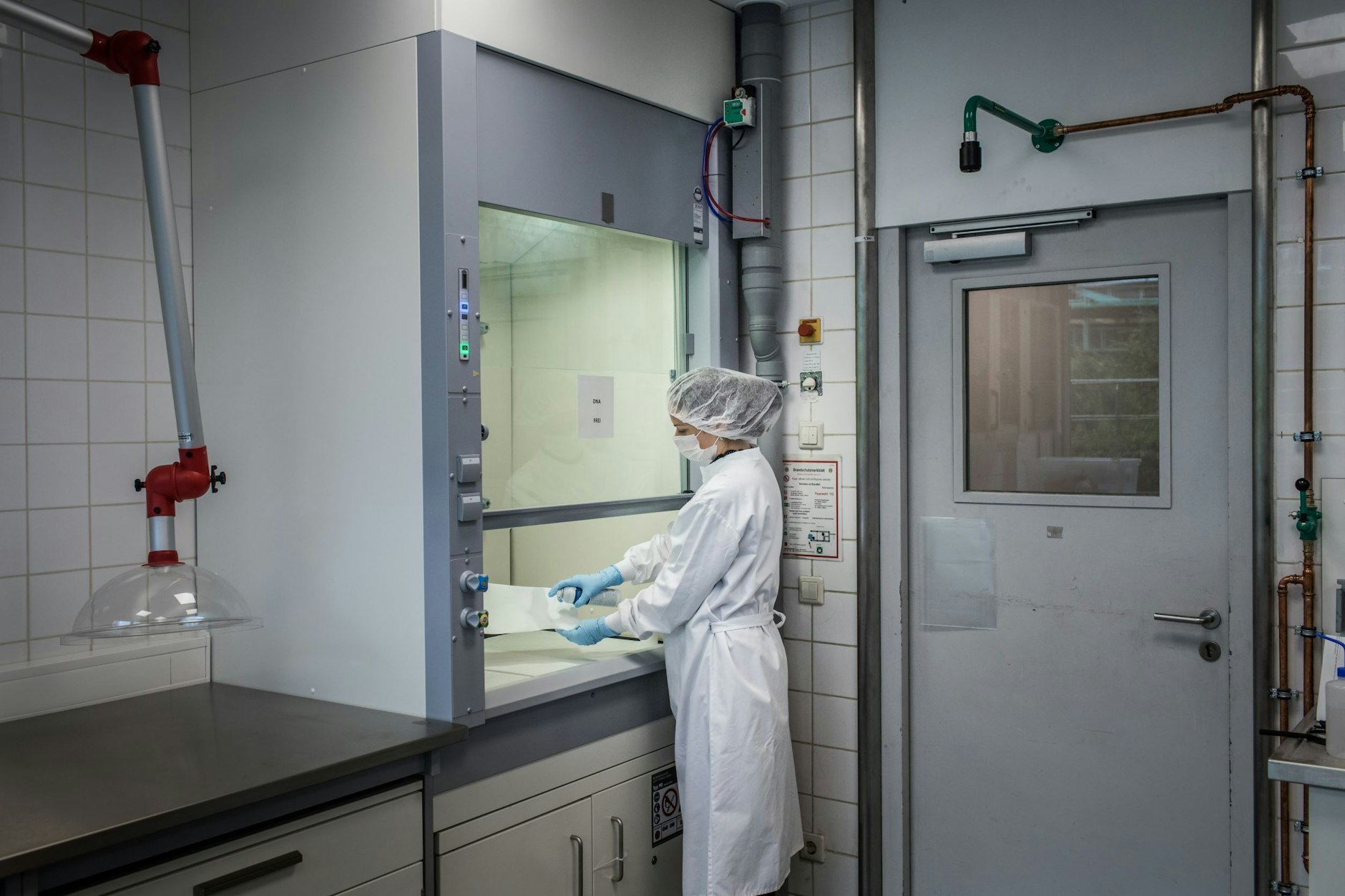 Saugende Materialien wie Papier werden zum Beispiel mit Ninhydrin behandelt.