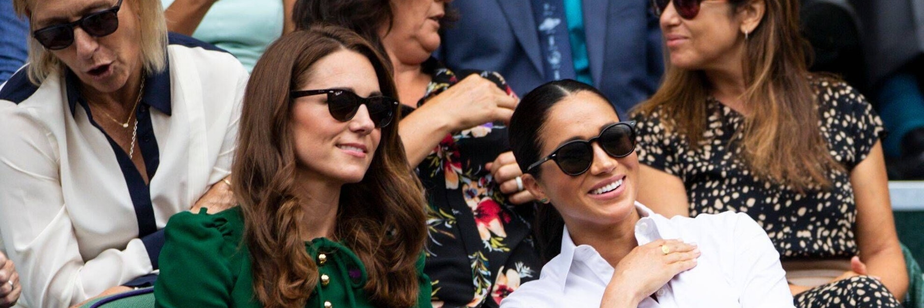 Die Herzoginnen Meghan und Kate bei einem Wimbledon-Match im Sommer 2019.
