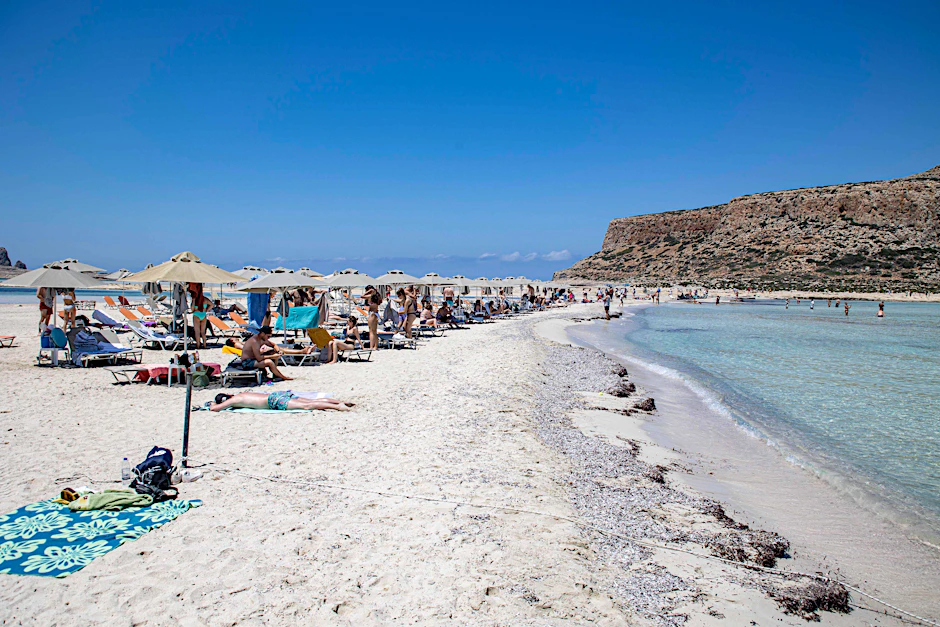 Ein Strand auf Kreta: Die griechische Insel wird Hochrisikogebiet.
