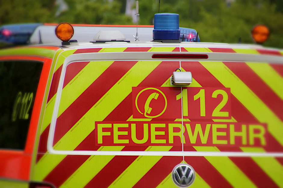 Ein Rettungswagen der Feuerwehr steht an einem Unfallort (Symbolbild).&nbsp;