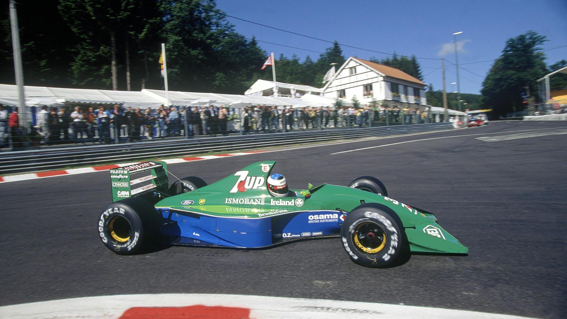 Michael Schumacher feierte im Jordan Ford 1991 beim Grand Prix von Belgien in Spa sein Formel-1-Debüt. 
