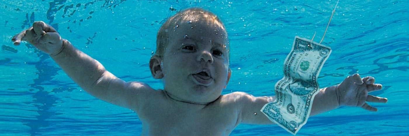 Das berühmte Plattencover des Albums „Nevermind“ von Nirvana.