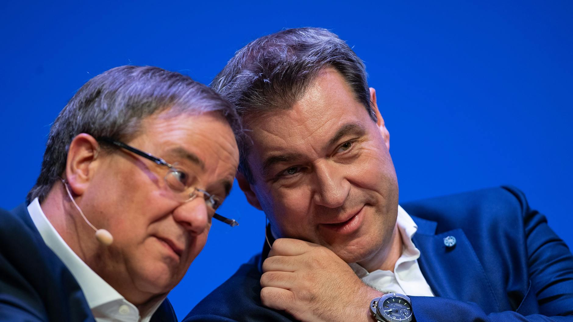 Kanzlerkandidat Armin Laschet (CDU) und der bayerische Ministerpräsident Markus Söder (CSU).