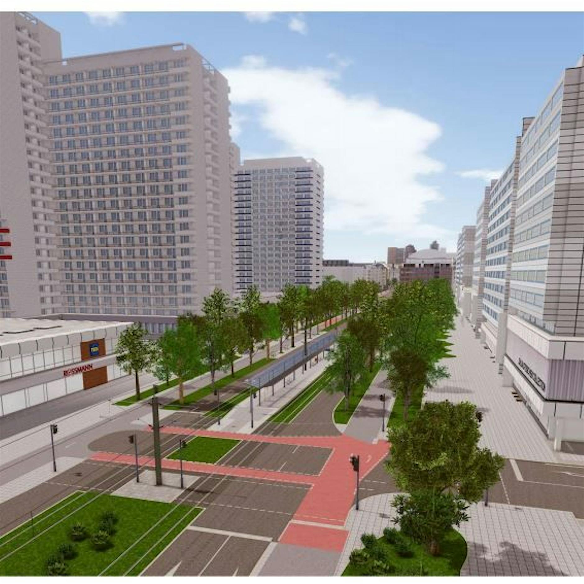 Auf der Leipziger Straße spielen Autos künftig nur noch eine Nebenrolle