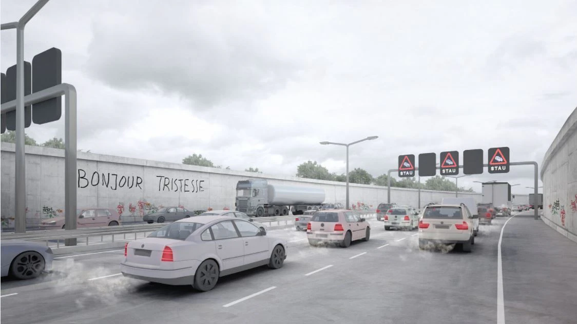 … und so könnte es in dem Trogbauwerk zugehen, wenn es wie bisher geplant als Autobahn A100 eröffnet wird.