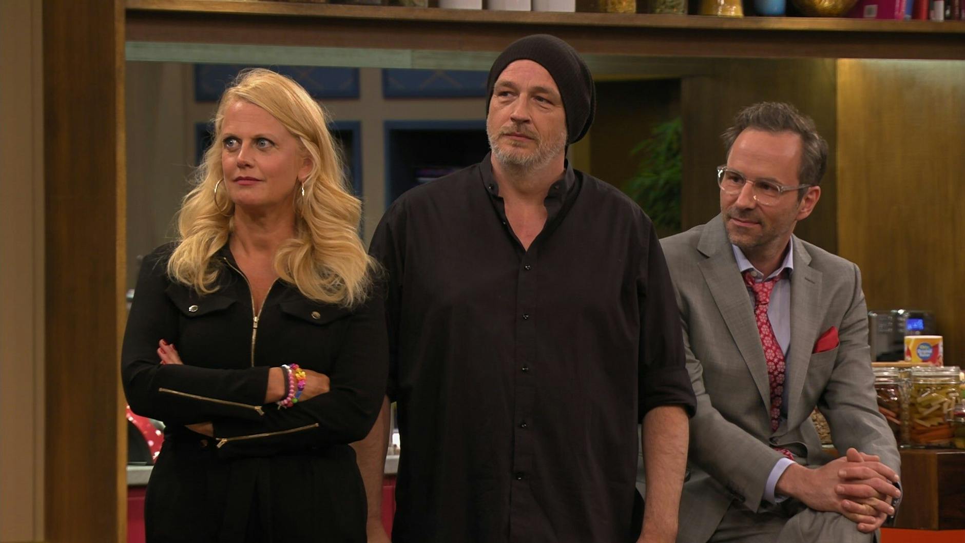 Waren in der ersten Staffel dabei: Barbara Schöneberger, Torsten Sträter, Kurt Krömer (v. l. n. r.).