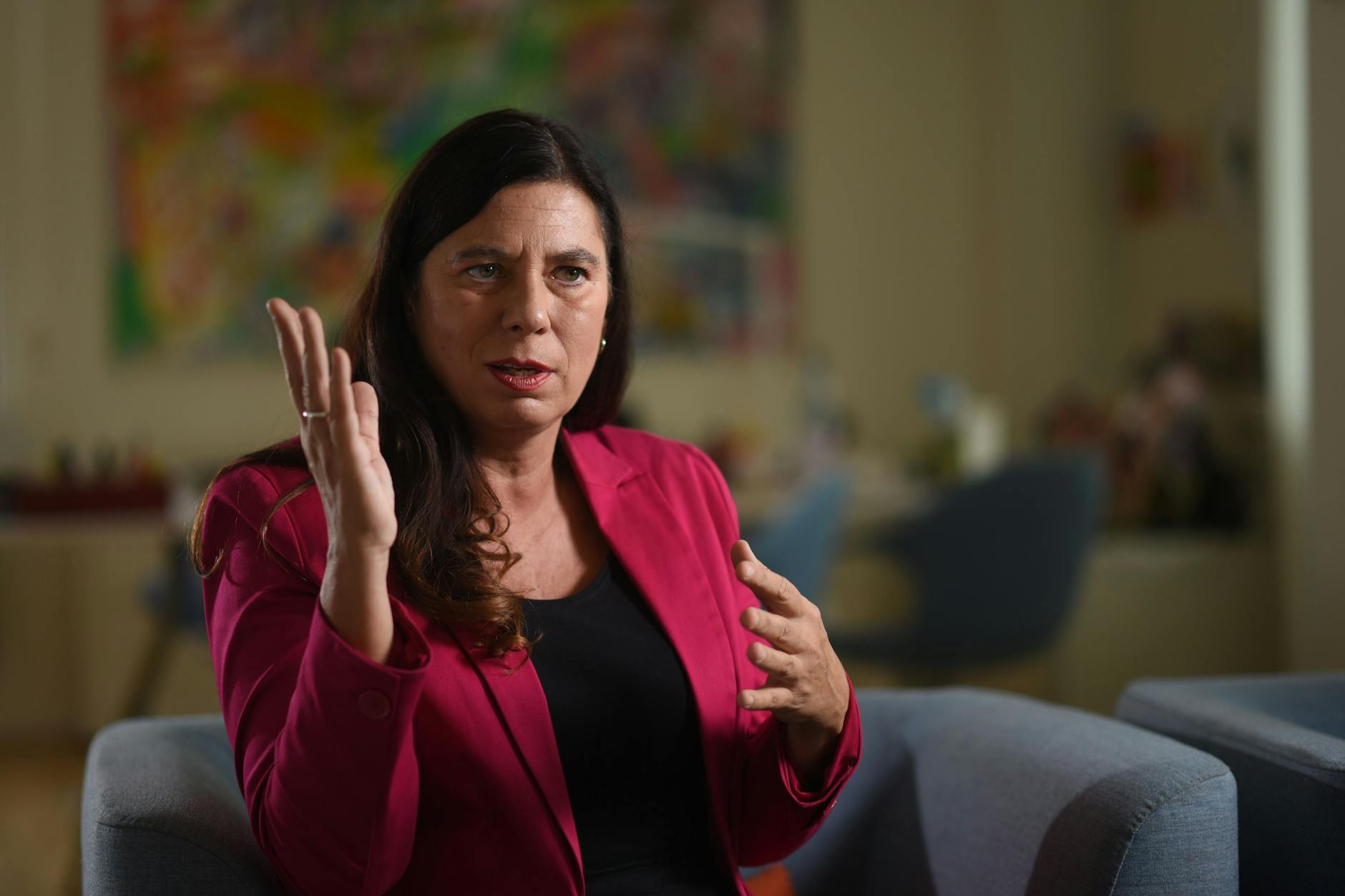 Bilanzgespräch mit Sandra Scheeres in ihrem Büro in der Bildungsverwaltung, Nähe Alexanderplatz. <br>
