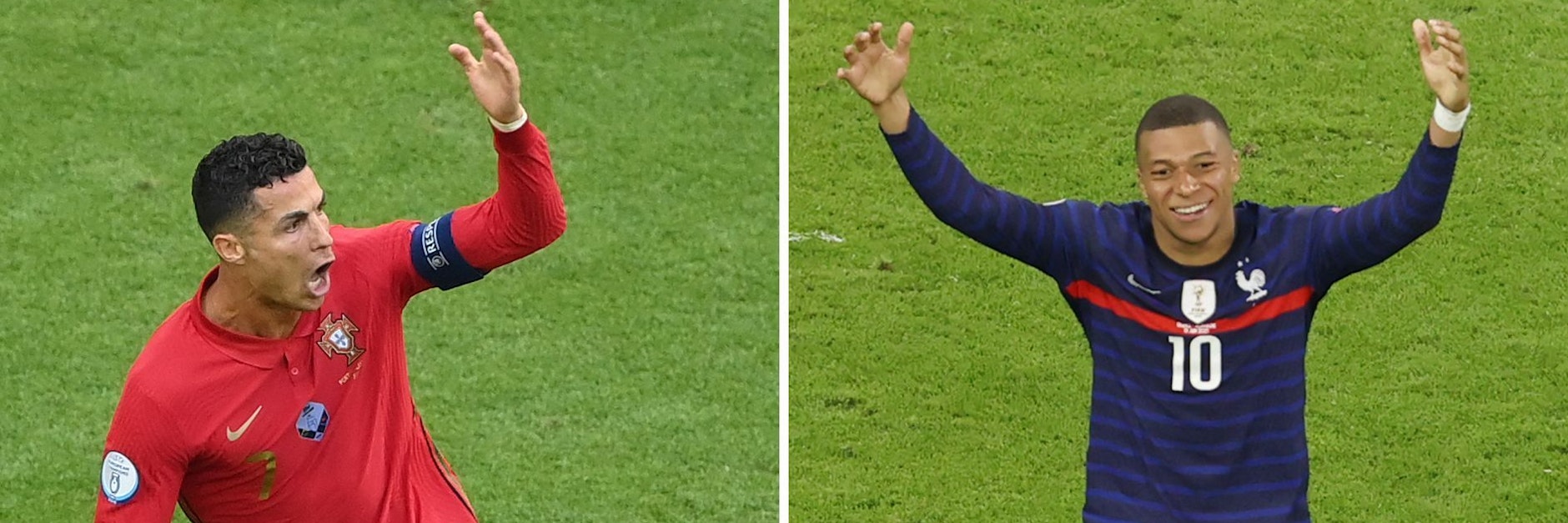 Jubeln bald für neue Klubs: Cristiano Ronaldo (36) zieht es von Turin zu Manchester City. Kylian Mbappé (22) verlässt Paris und wechselt zu Real Madrid.