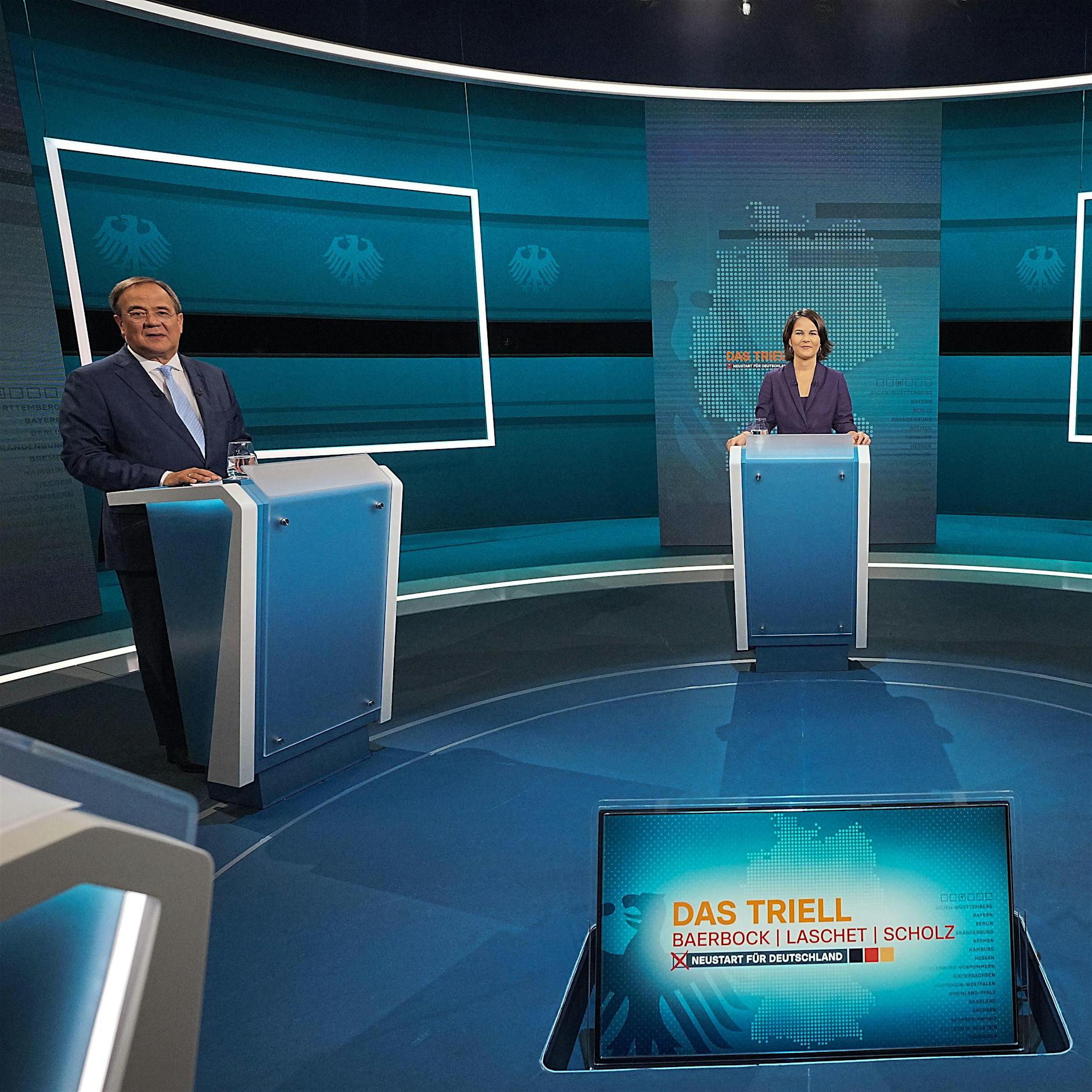 TV-Triell der Kanzlerkandidaten: Scholz vor Baerbock und Laschet