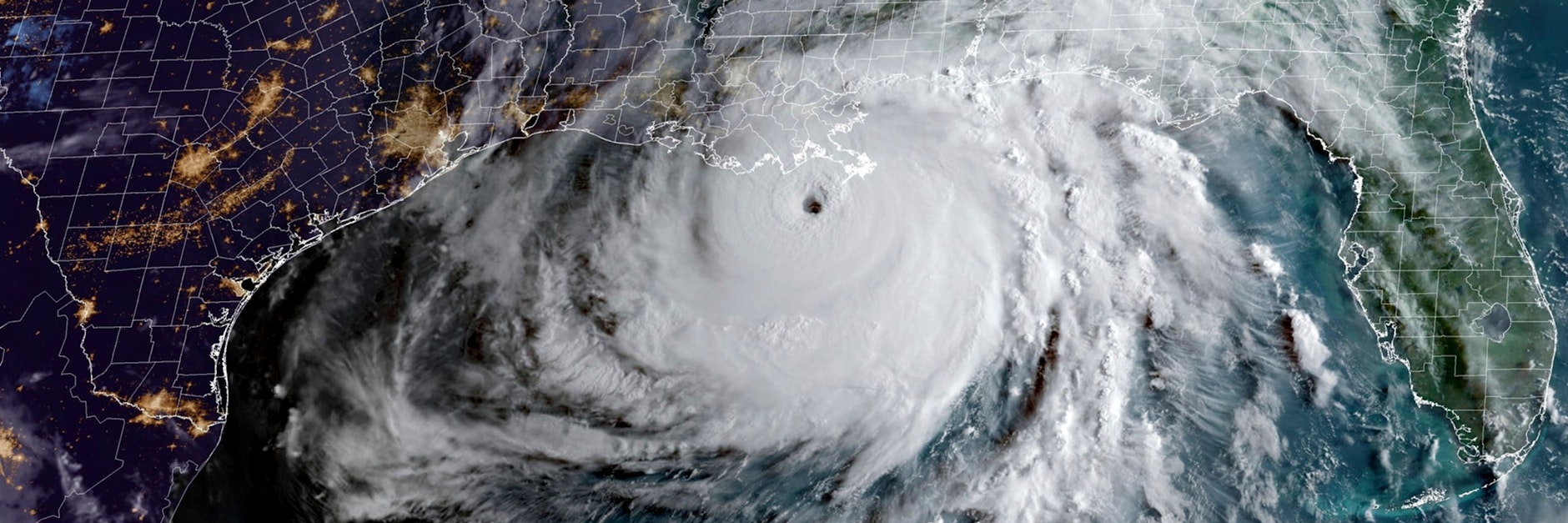 Ein NASA-MODIS-Satellitenbild zeigt die Ausmaße des Hurrikan „Ida“.