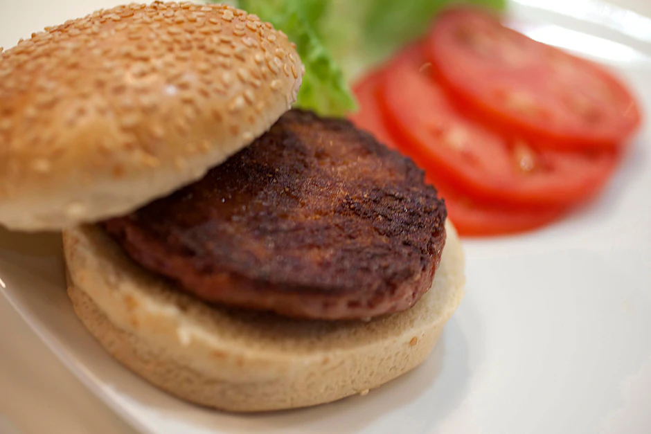 Künstliches Fleisch aus dem Labor der Universität Maastricht bei einer Produktpräsentation in London.