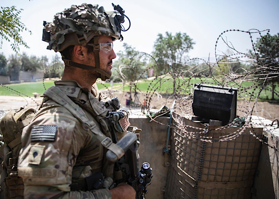 Ein US-Soldat am Flughafen Kabul (Foto vom 28. August)