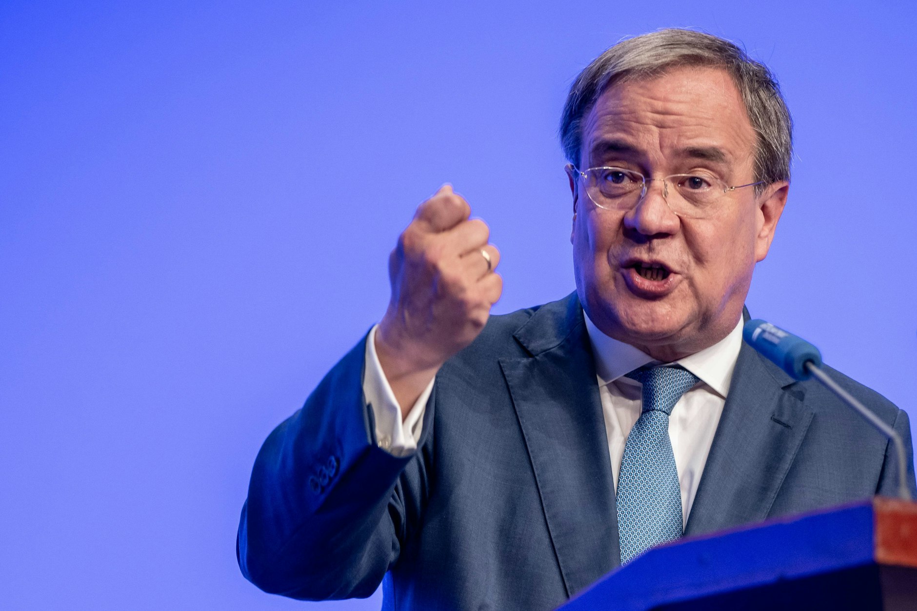 Gibt sich kämpferisch: CDU-Kanzlerkandidat Armin Laschet präsentierte sich beim Wirtschaftstag des Wirtschaftsrats der CDU als marktwirtschaftlicher Reformer. Vor allem warnte Laschet vor einer linken Bundesregierung.<br><br>