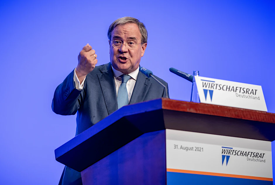 Gibt sich kämpferisch: CDU-Kanzlerkandidat Armin Laschet präsentierte sich beim Wirtschaftstag des Wirtschaftsrats der CDU als marktwirtschaftlicher Reformer. Vor allem warnte Laschet vor einer linken Bundesregierung.<br><br>
