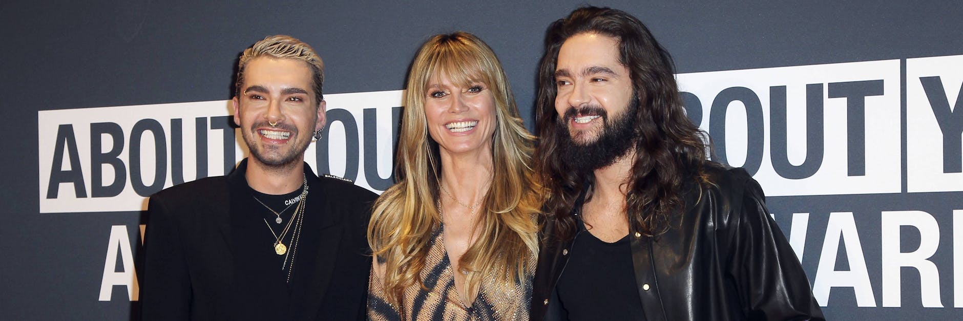 Bill Kaulitz, Heidi Klum und Tom Kaulitz bei einem Auftritt in München.