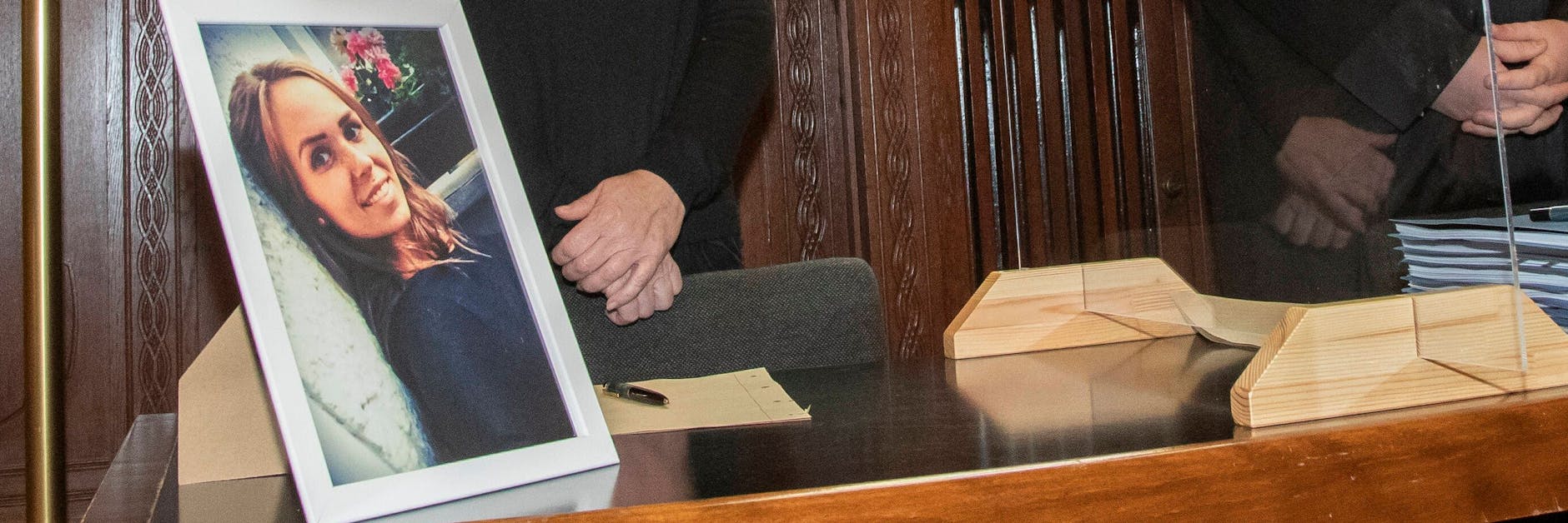 Ein Bild der getöteten Fabien vor Gericht