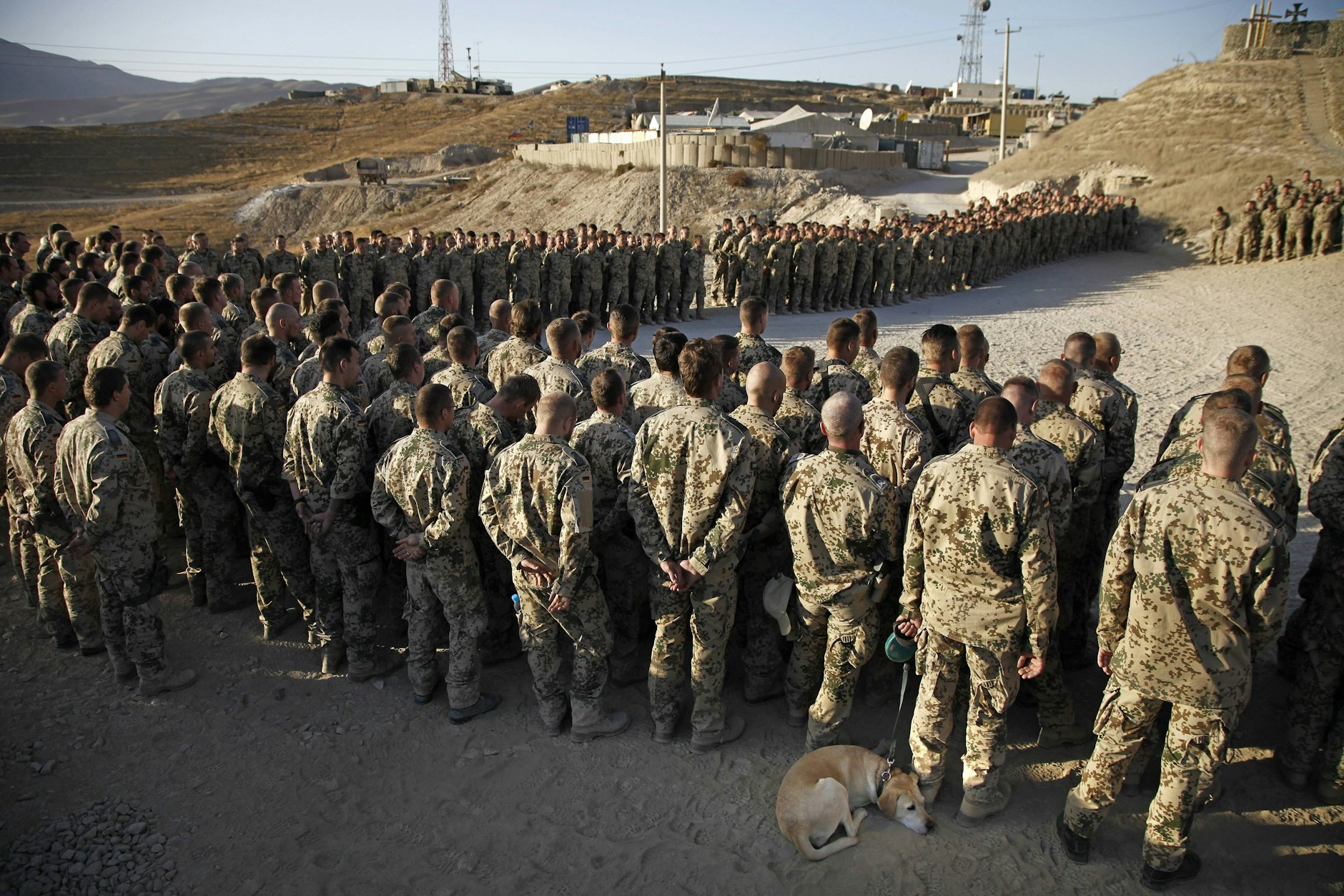 Deutsche Bundeswehrsoldaten bei einem Appel 2012 in Nord-Afghanistan.