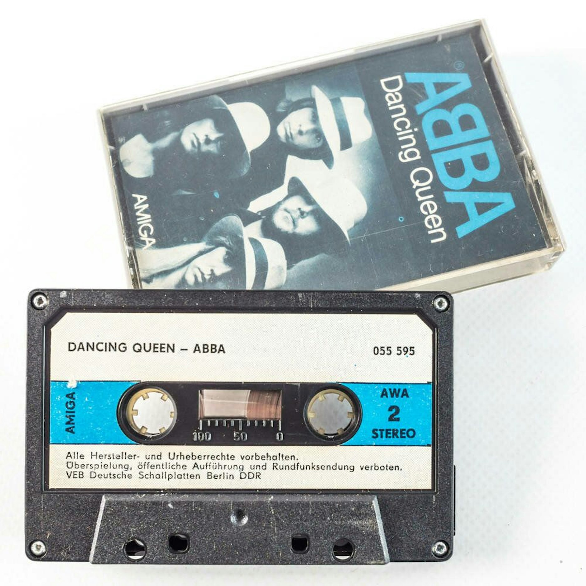 Die ABBA-Ausgabe „Dancing Queen “ als Musikkassette. Auf der DDR-Version des Original-Albums „Arrival“ fehlte der Hit „Money, Money, Money“.