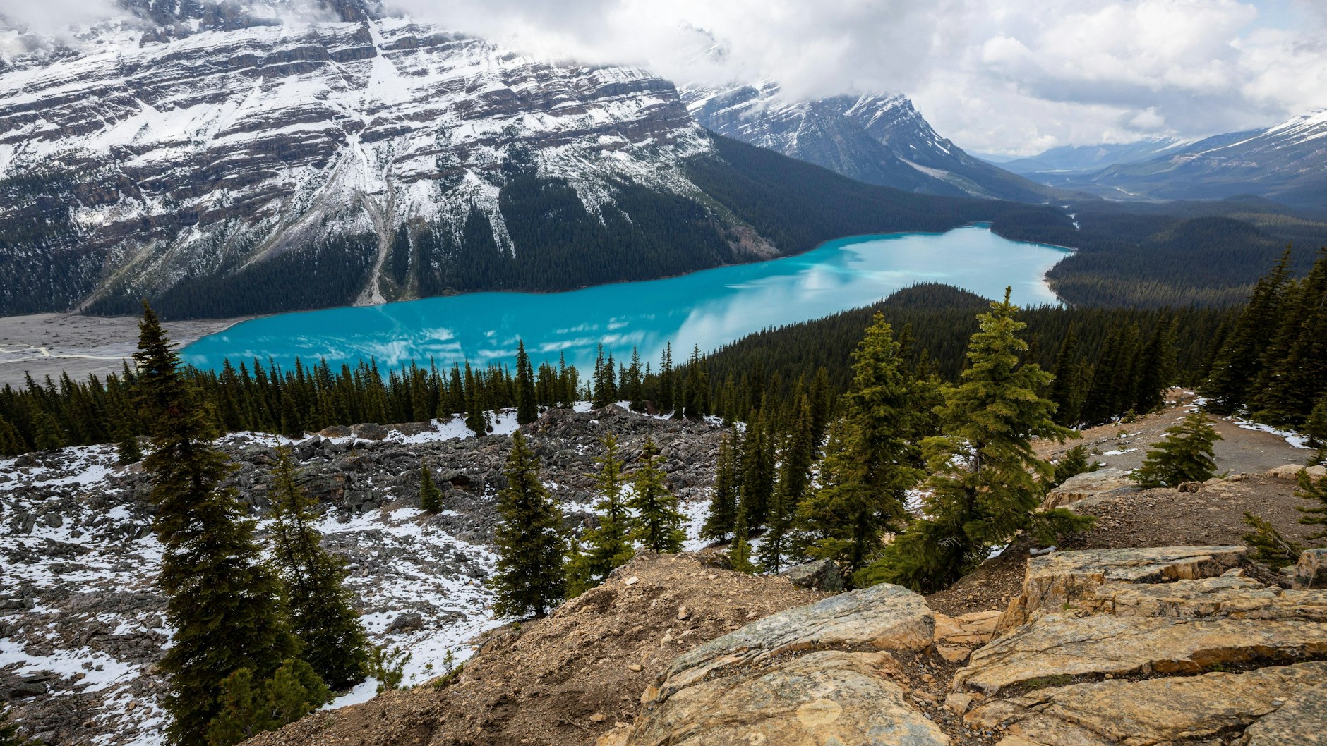 Kanada, Rocky Mountains: Der Lake Peyto im Banff National Park. Seit September dürfen Sie dort wieder Urlaub machen – sofern Sie geimpft sind. 